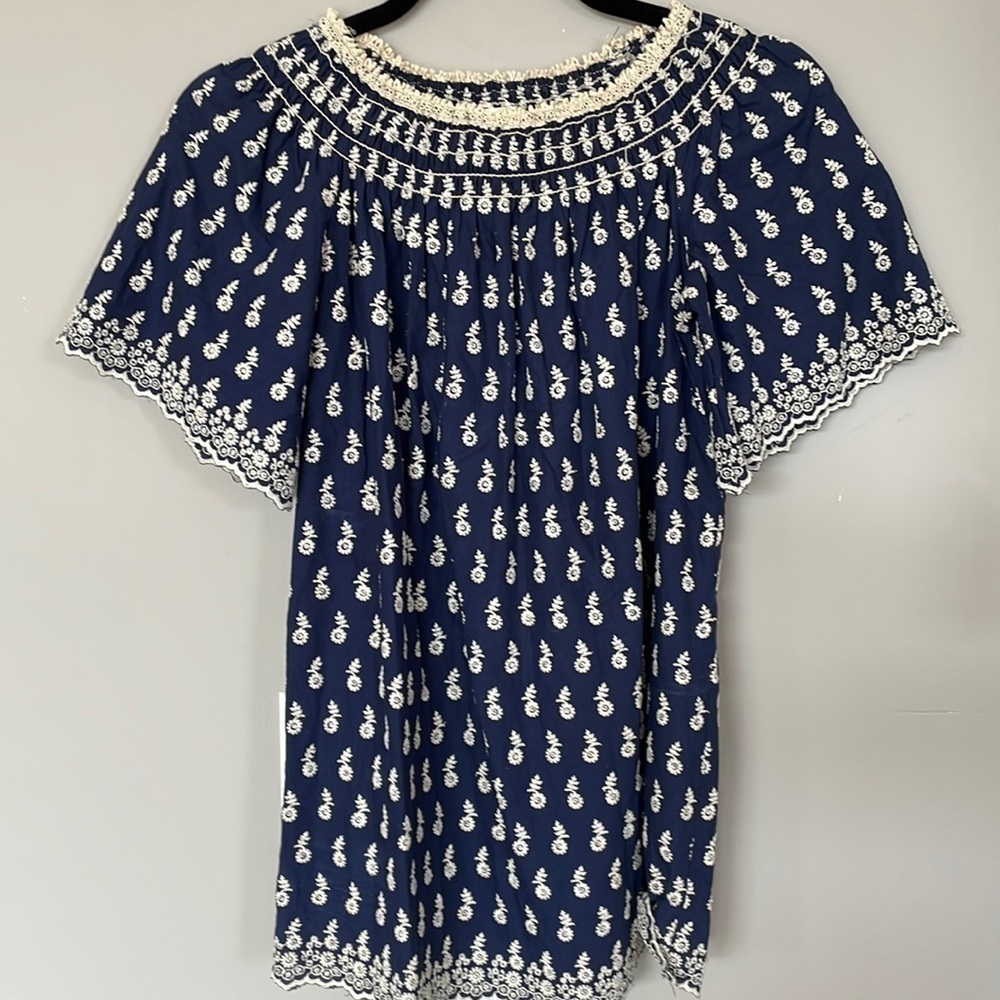 Max Studio off the shoulder smocked  top